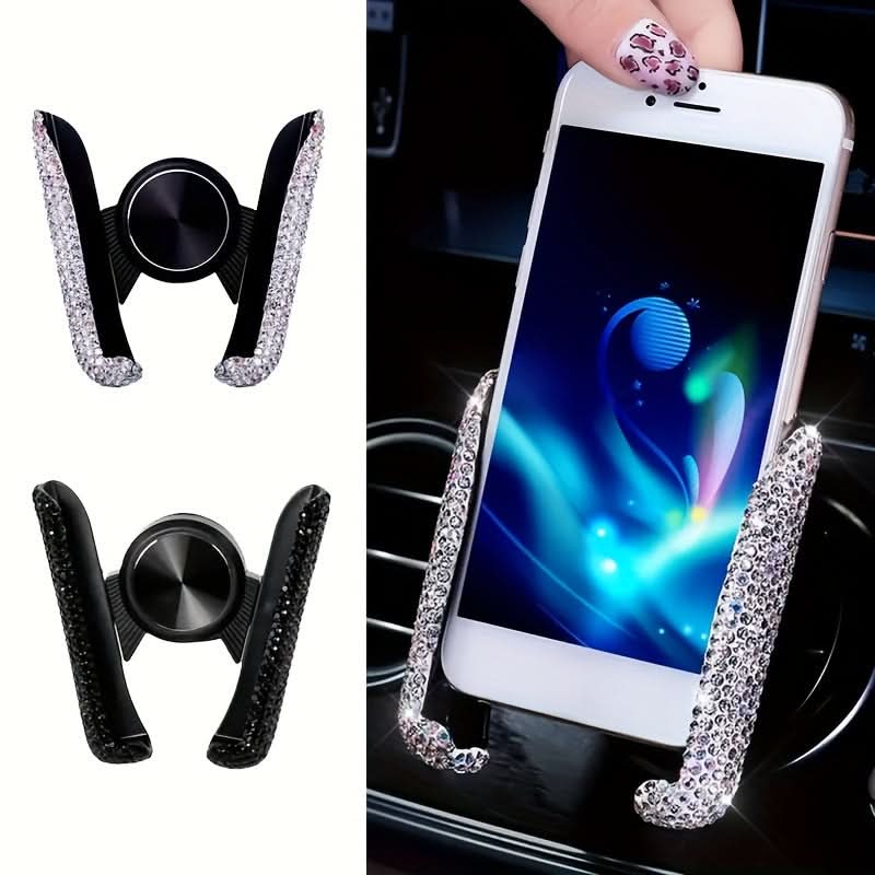 Car Phone Holder with Artificial Diamond