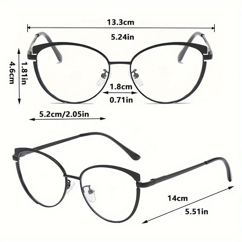 Stainless Steel Frame Cat Eye Reading Glasses – Stylish Presbyopia Relief
