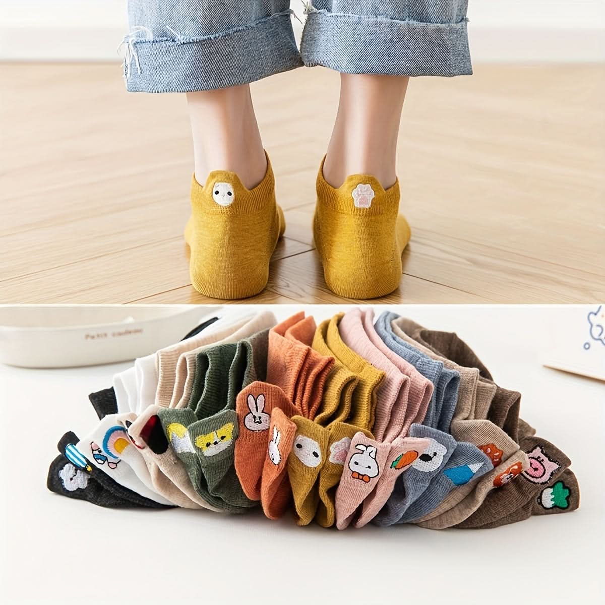 10 Pairs Women’s Cartoon Ankle Socks