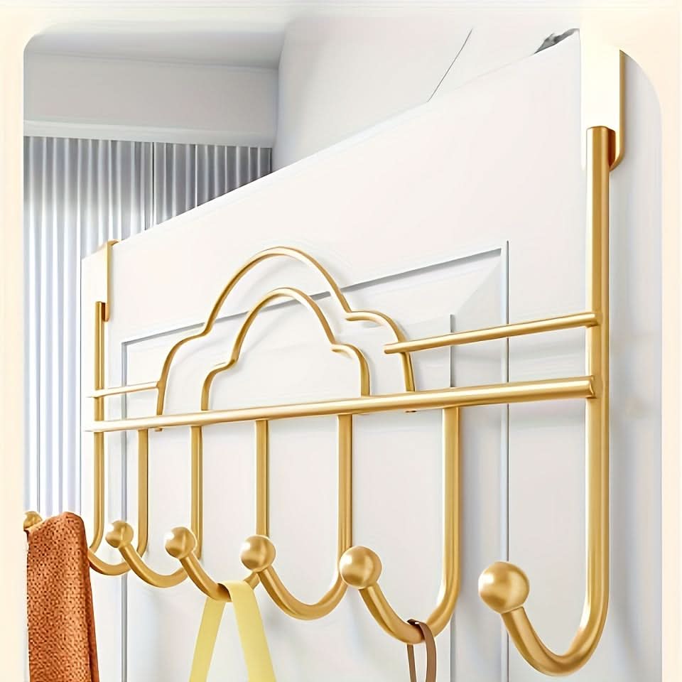 Golden Cloud Over-Door Hook Rack, No-Drill