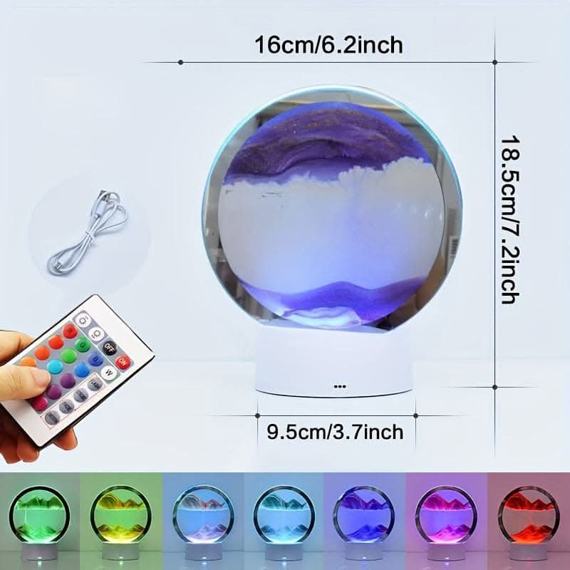 3D LED Moon Lamp with Stand – 16 Colors, Remote Control, USB Powered