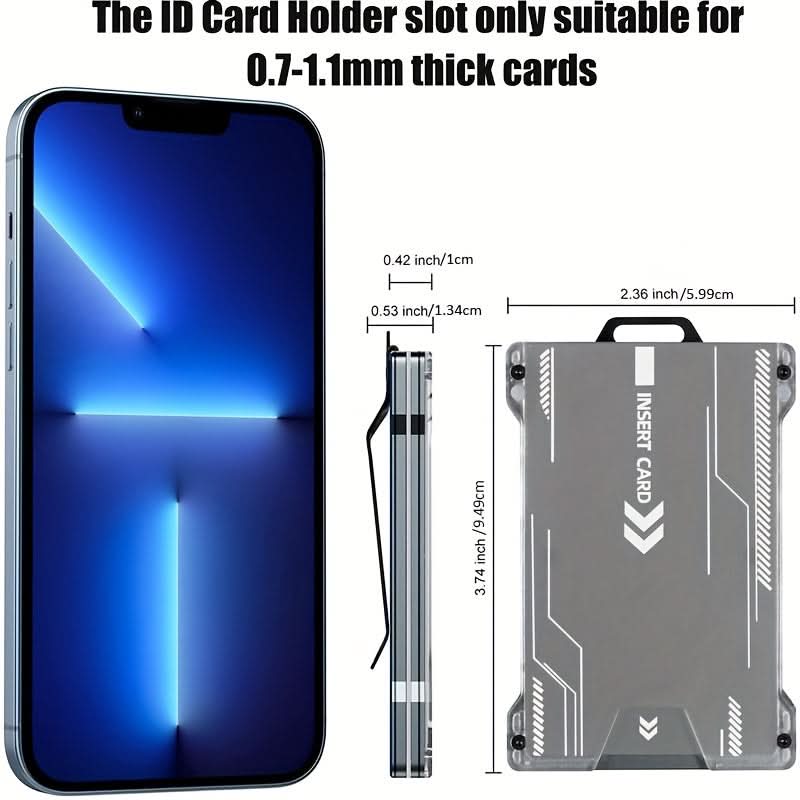 Ultra-Thin Aluminum Metal Wallet with Transparent Window - Shielding Card Holder