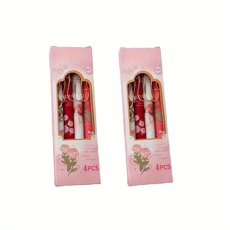 Vintage Rose Retractable Ballpoint Pen Set – Quick Drying