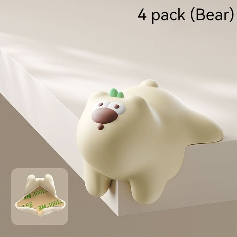 4-Pack Cartoon Corner Protectors - PVC Soft Bumper Safety Guards for Table Edges