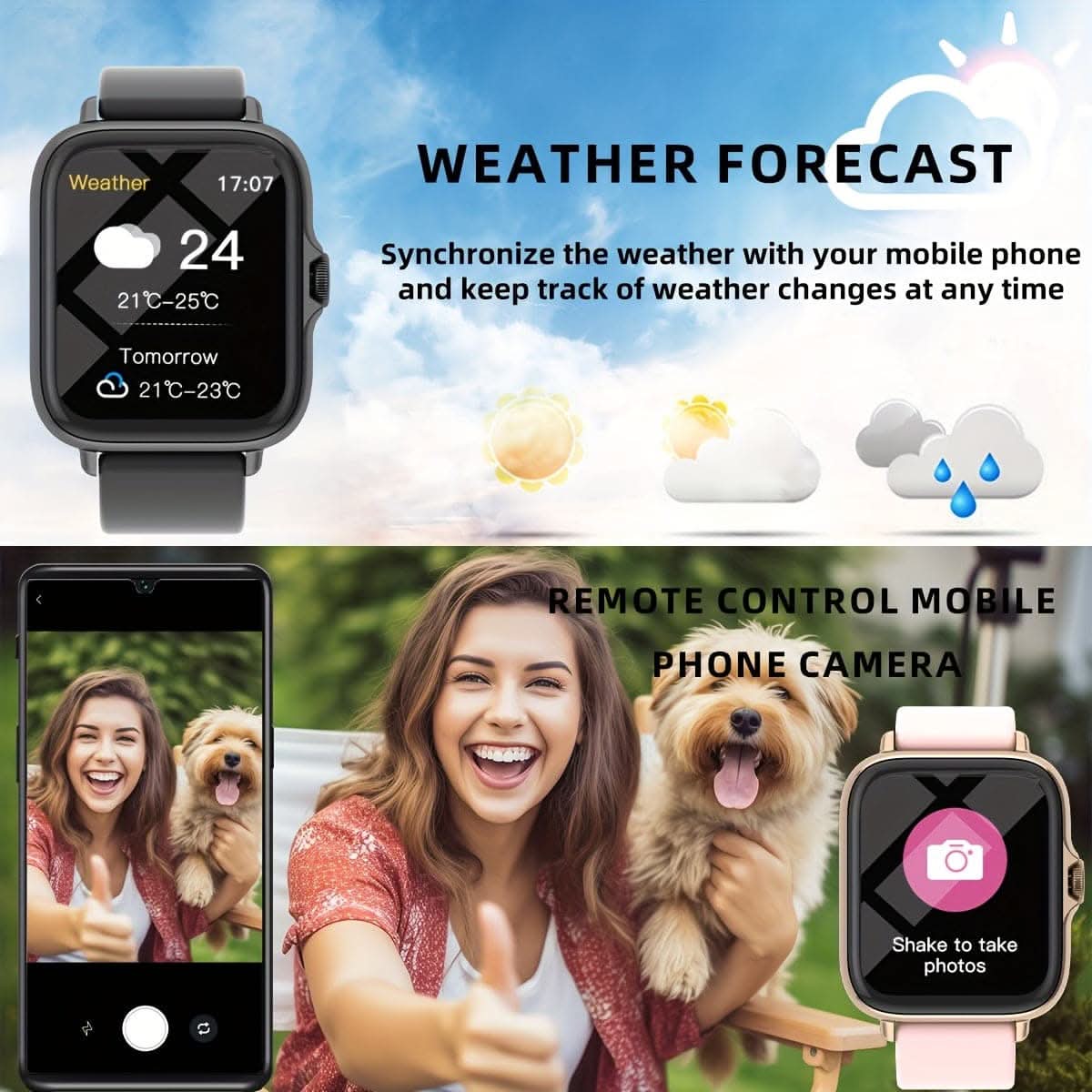 Smart Sports Watch for Men & Women – Full Touchscreen, Fitness Tracker