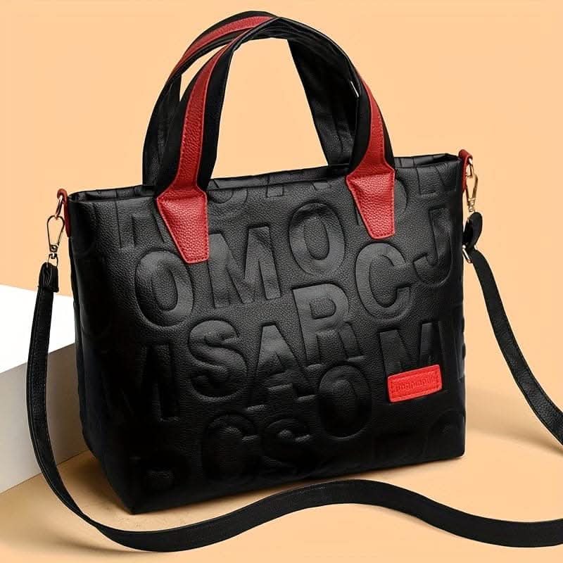 Vibrant Fashion Handbag in Letter Pattern Design with Convenient Crossbody Strap