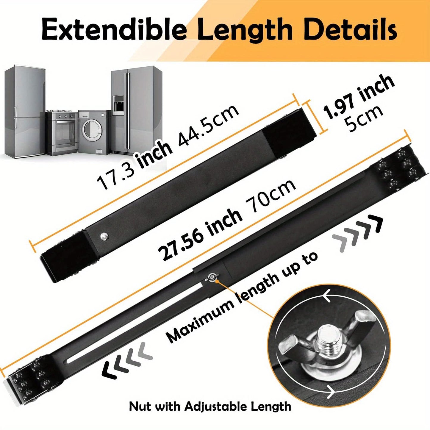Adjustable Metal Appliance Dolly 2-Pack - Heavy-Duty Mobile Base