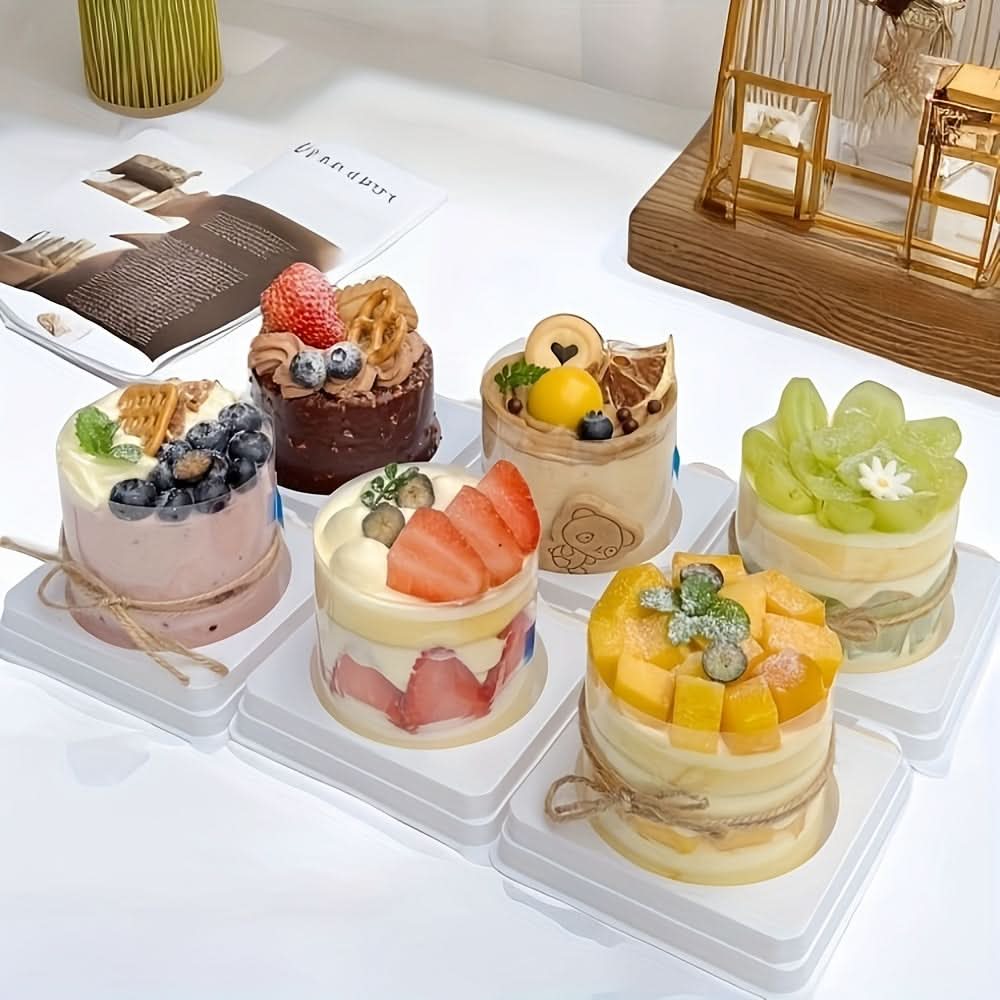 50PCS Clear PET Baking Cups with Lids