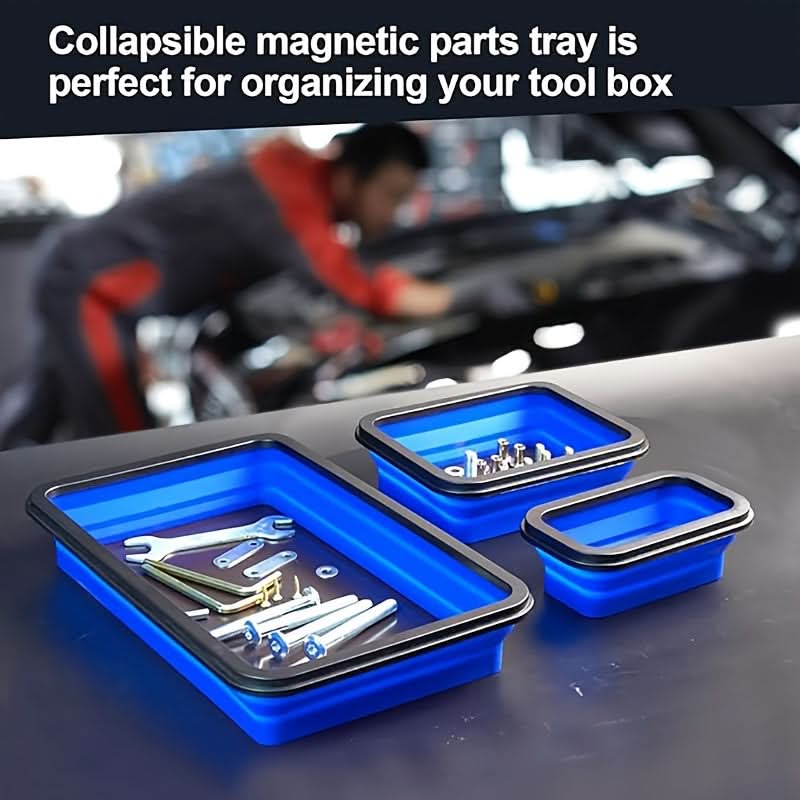 3-Piece Magnetic Silicone Tray Set for Tools