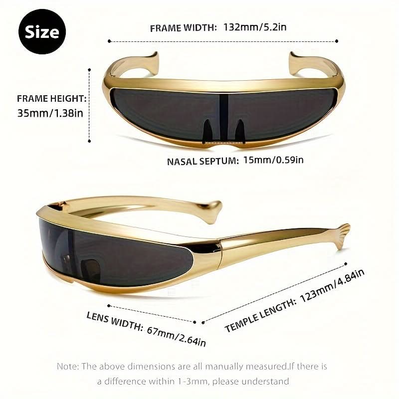 3 Pairs of Colorful Futuristic Fashion Glasses