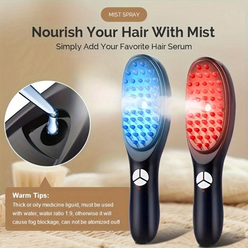 USB Rechargeable Steam Hair Brush Massager