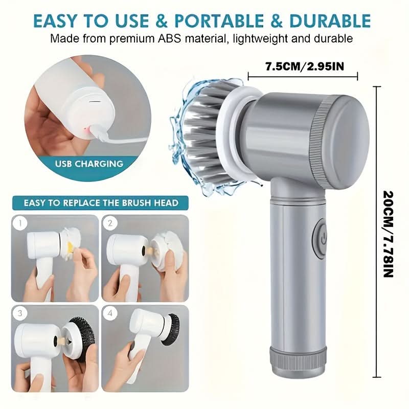 Portable Handheld Electric Cleaning Brush Set