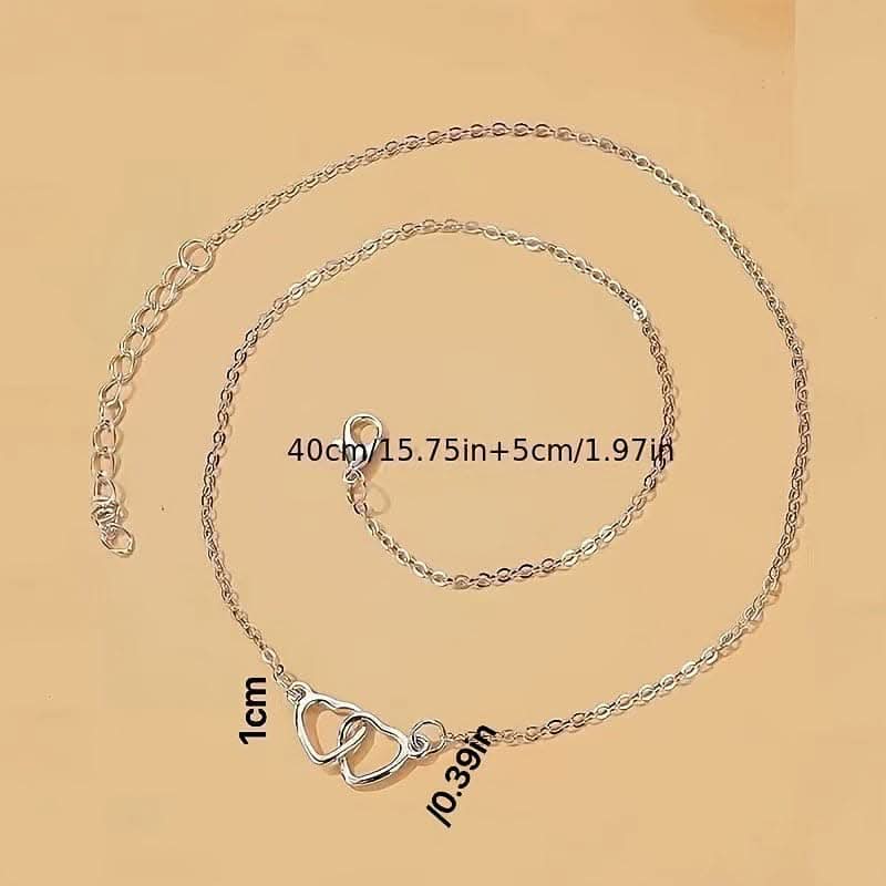 Double Heart Pendant Necklace – Minimalist Chic