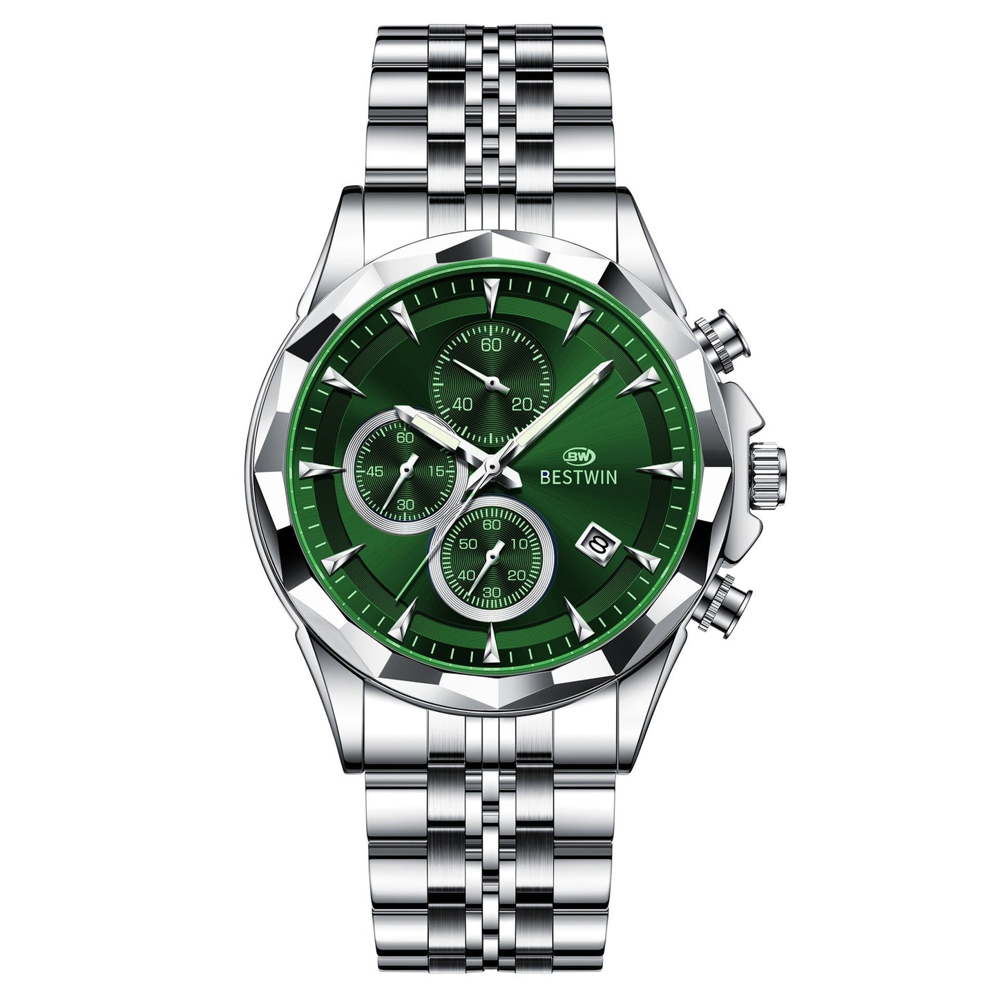 Bestwin BW1734 Luminous thin steel quartz watch for men