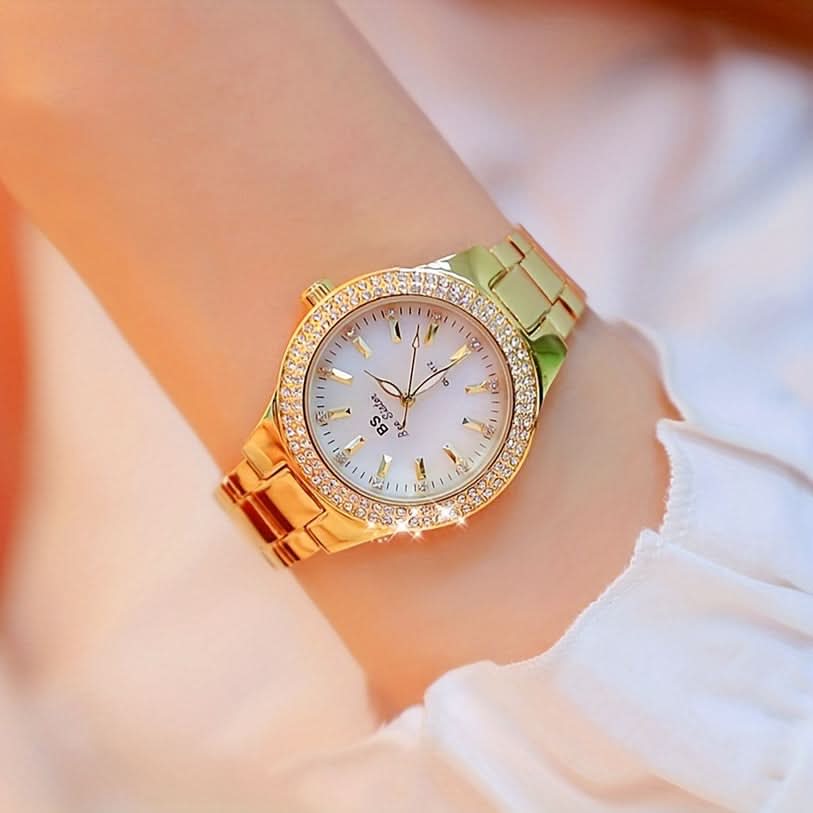 Exquisite Rhinestone Quartz Watch – Sparkling Casual Analog Timepiece