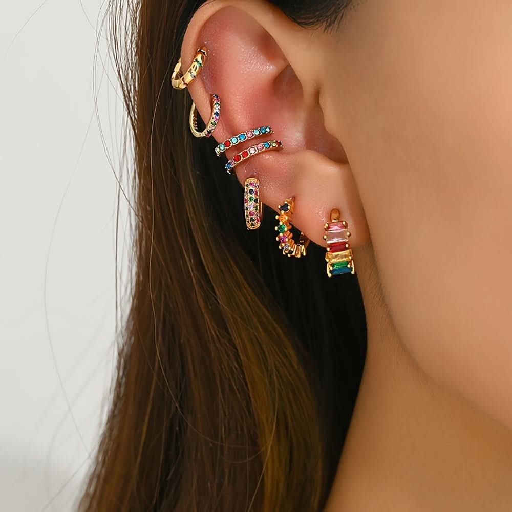 7-Piece Crystal Rhinestone Ear Cuff Set