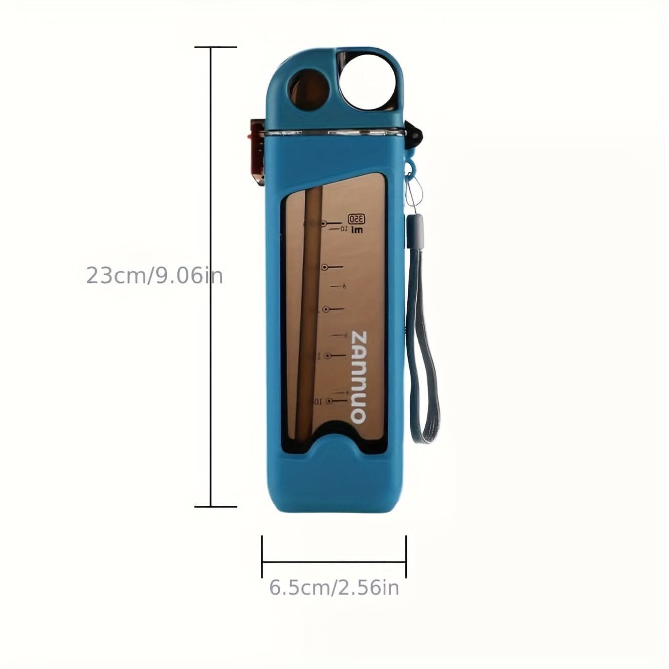 12oz Leakproof Square Water Bottle with Straw