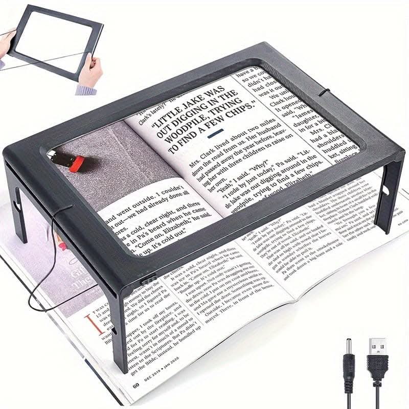 Rechargeable Magnifying Glass with Light-Table-Shaped