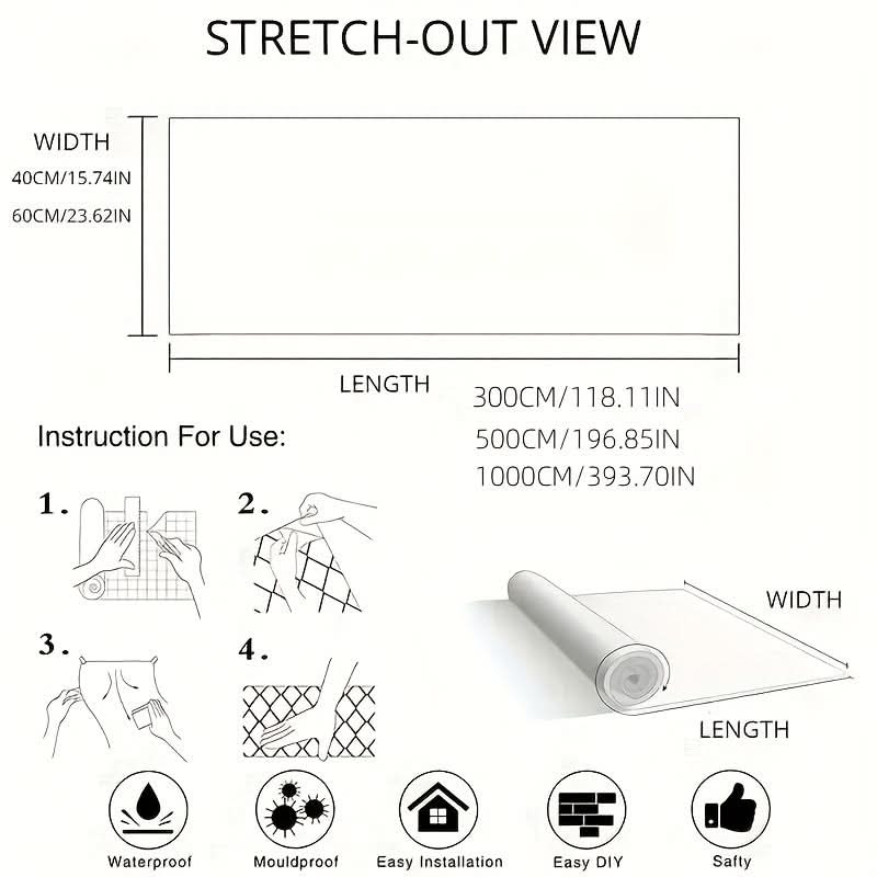 Removable Peel & Stick PVC Wallpaper Roll