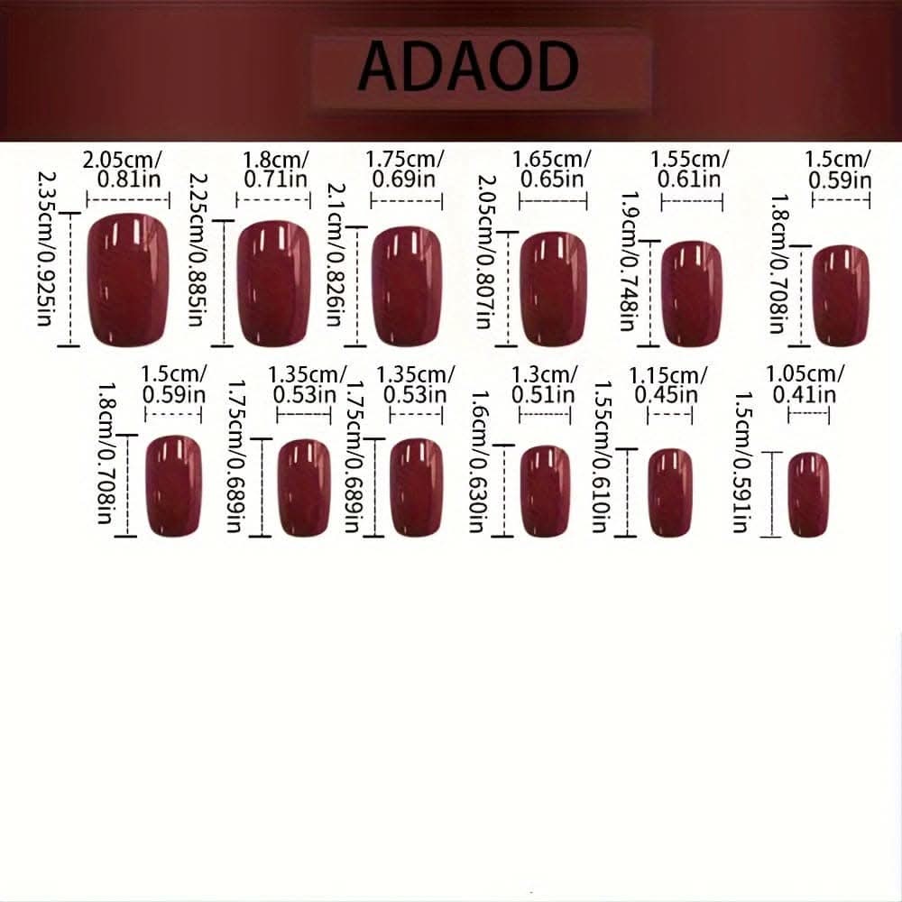 24-Piece Ocean Blue Gradient Press-On Nails Set – Medium Square, Glossy Finish
