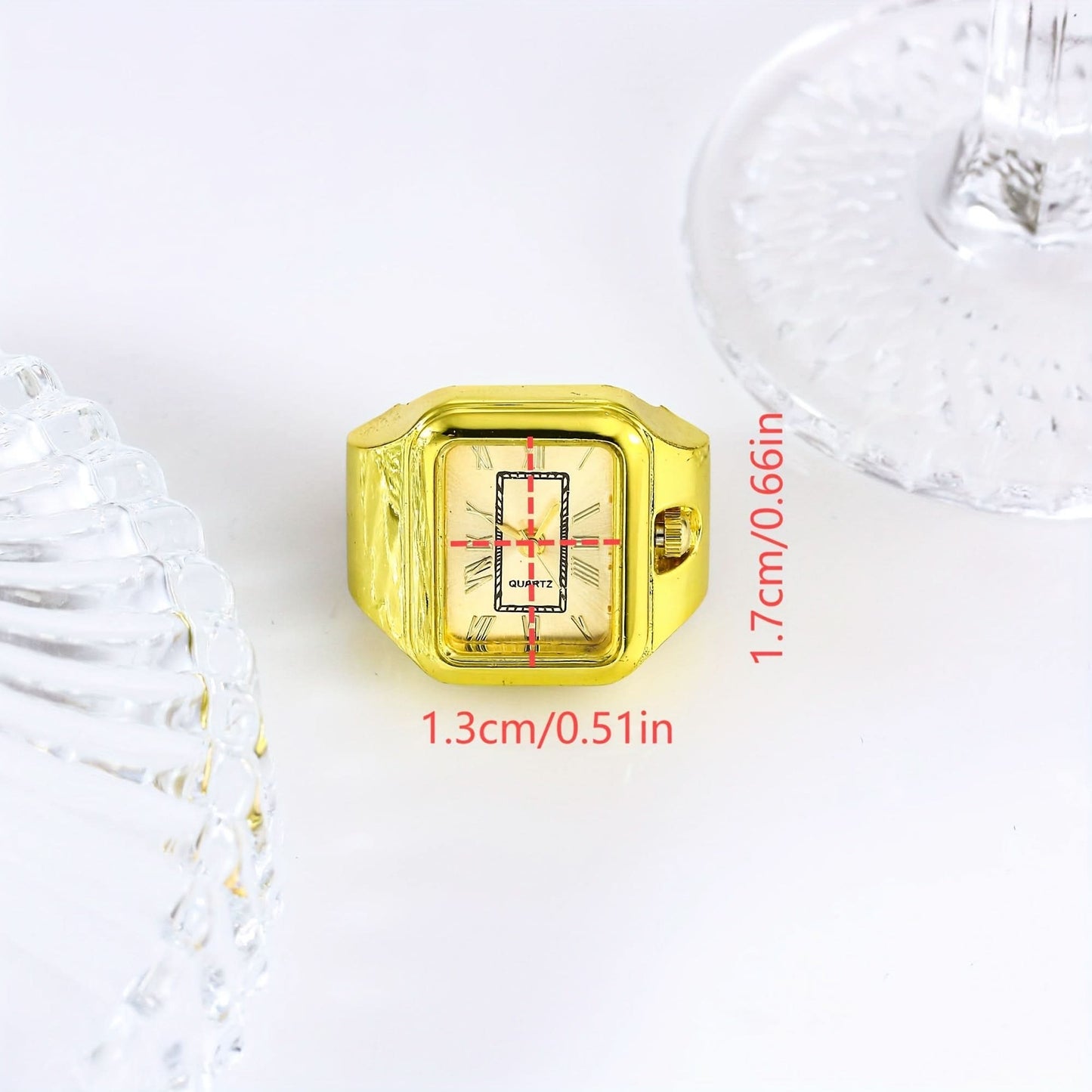 Boho Quartz Ring Watch Set for Couples – Alloy Case, Creative Finger Watches