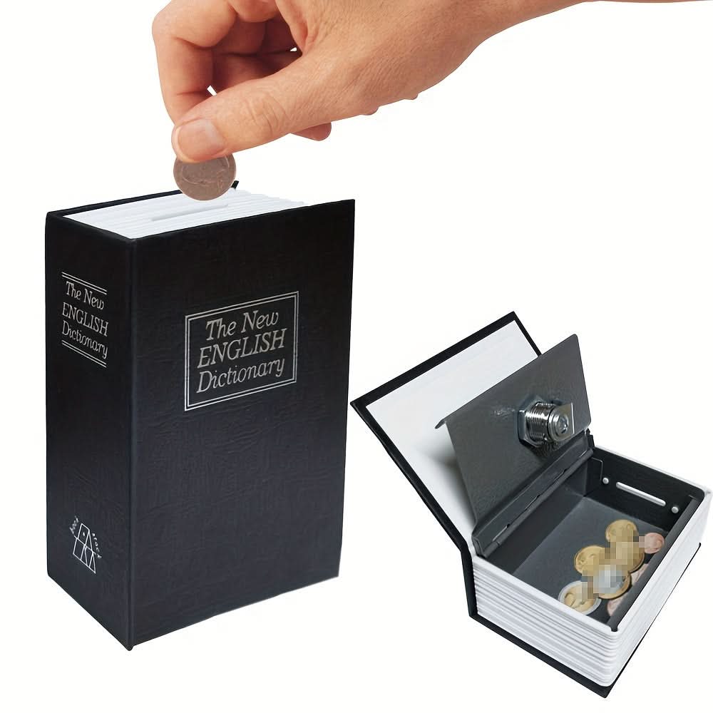 1pc Mini Book-Shaped Piggy Bank with Combination Lock
