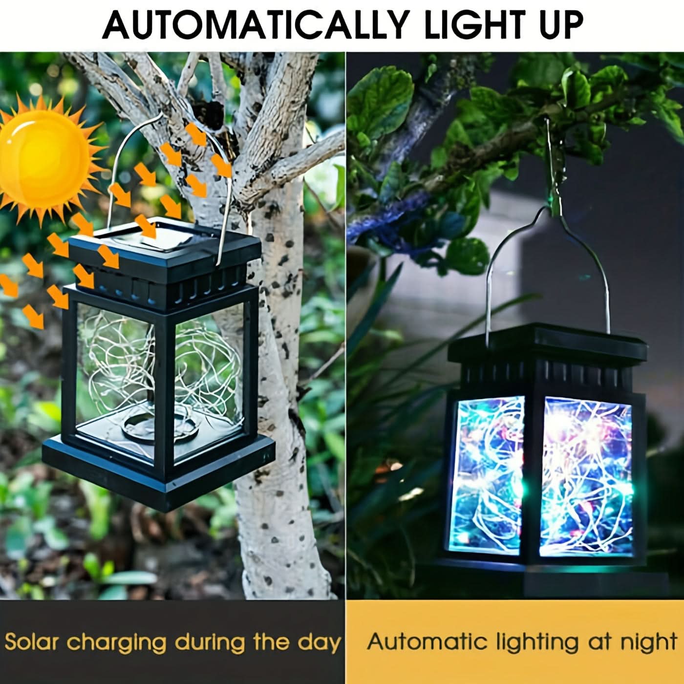 Solar-Powered Hanging Lanterns – Outdoor Garden Lights