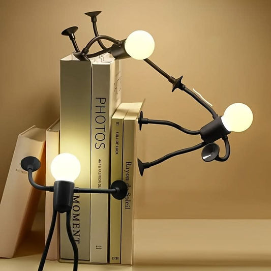 2pcs Foldable Humanoid Night Light Lamps – Creative Desk Accessories