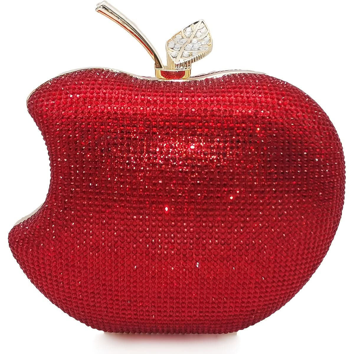 Rhinestone Apple-Shaped Clutch – Party Bag