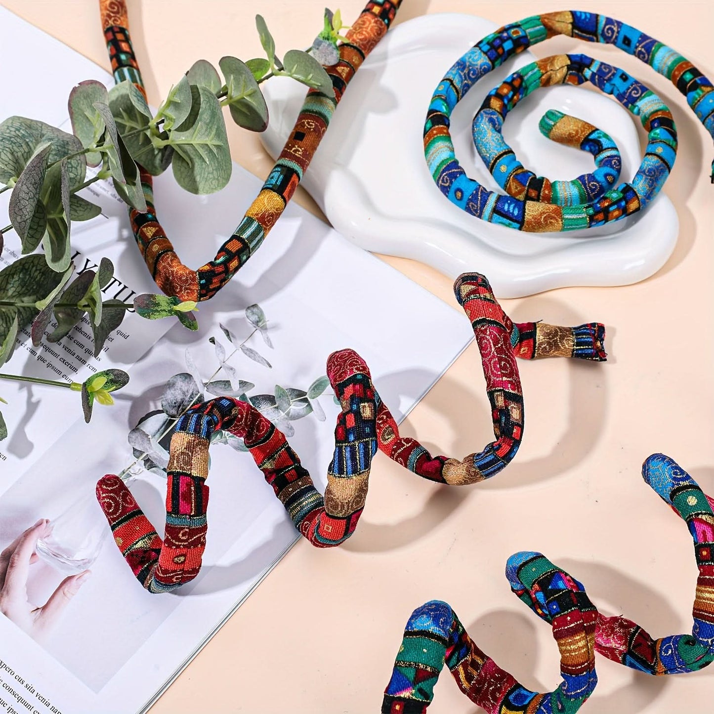 4PCS Boho Spiral Hair Ties for Curly Hair