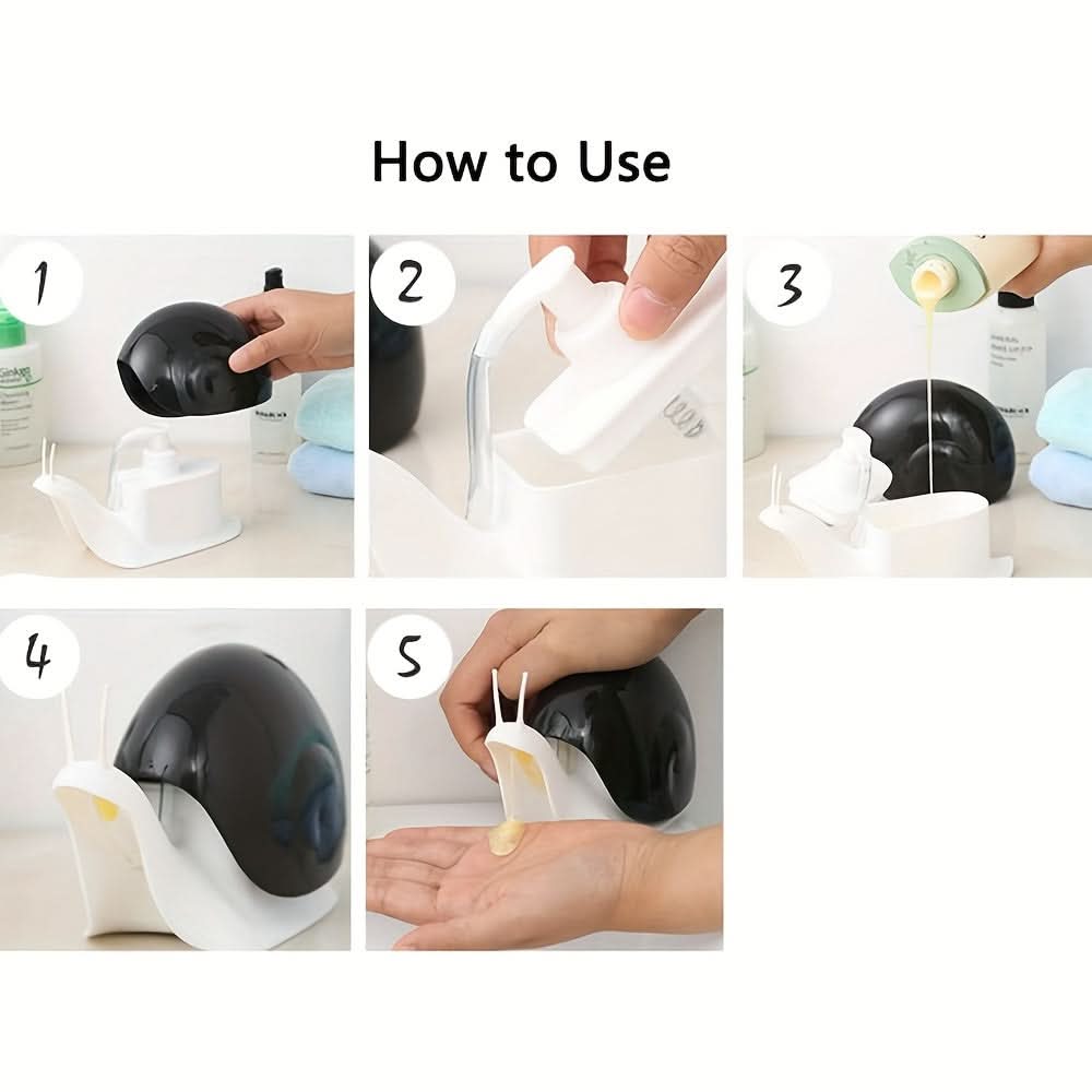Cute Snail Soap Dispenser – Bathroom Liquid Bottle
