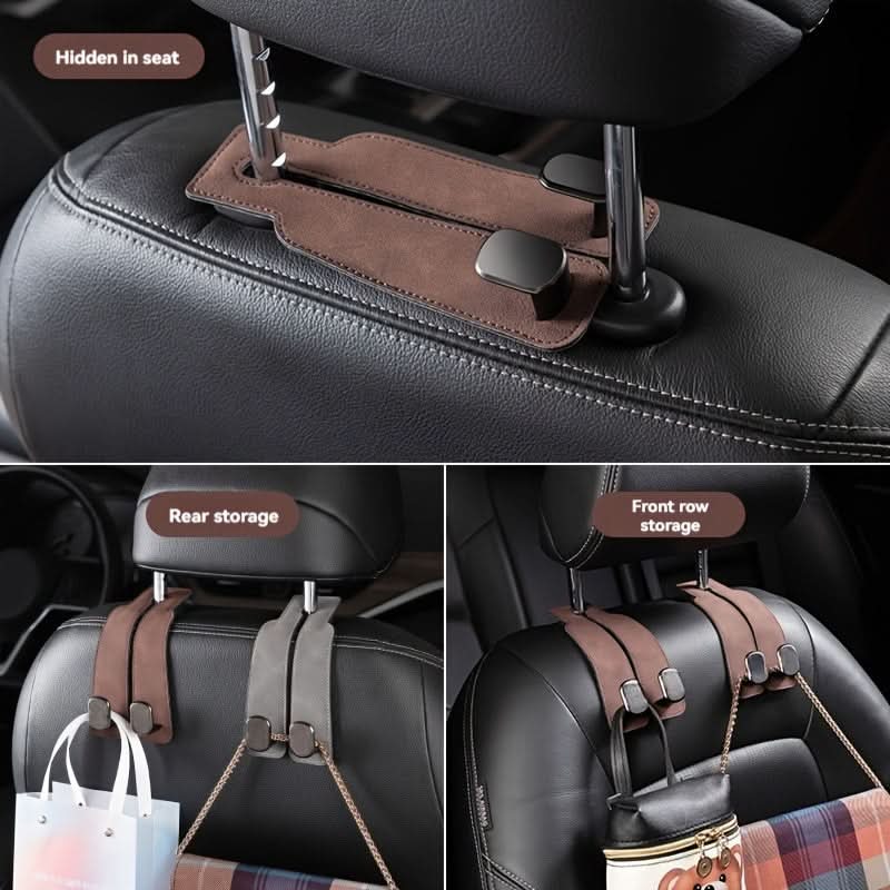 Hidden Car Seat Back Hook, Double Storage