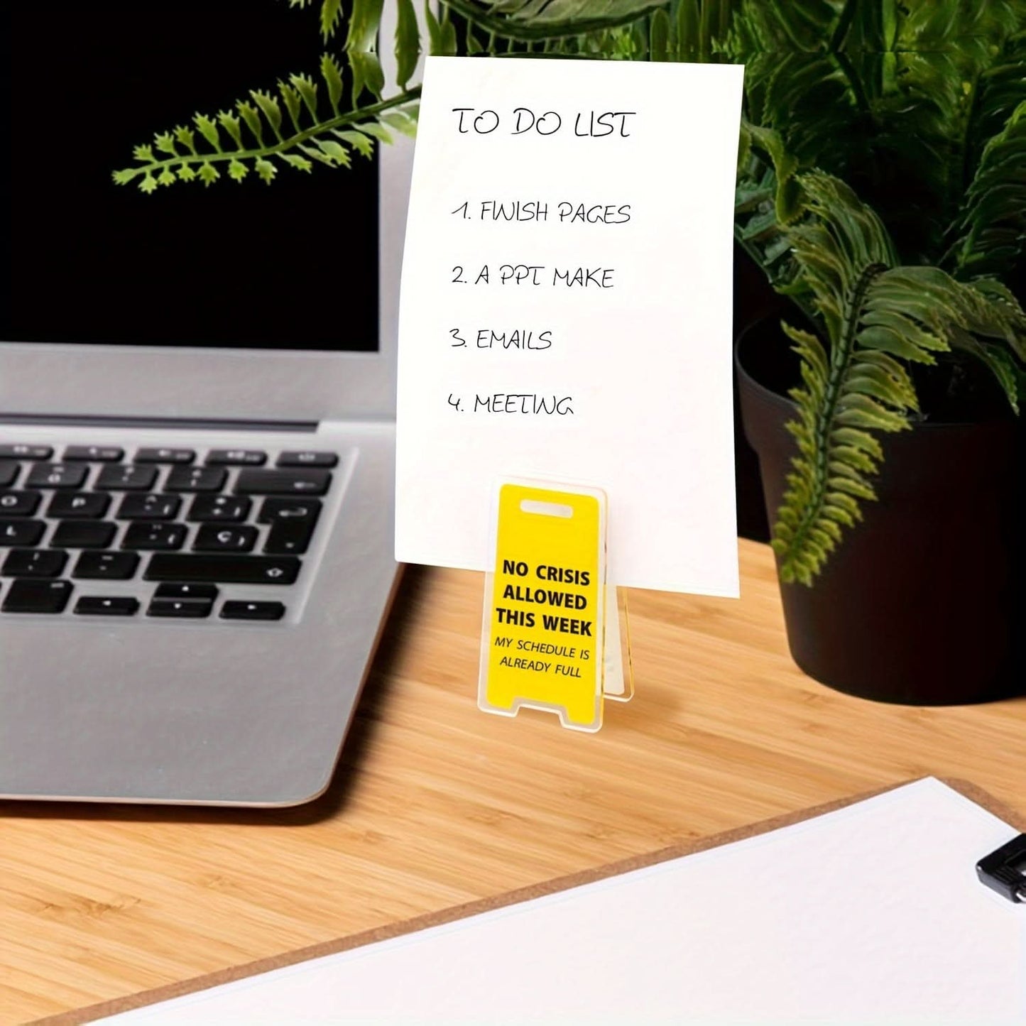 Funny 'No Crisis Allowed' Acrylic Desk Sign
