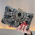 Sparkling Rhinestone Beaded Clutch, Elegant Box Purse