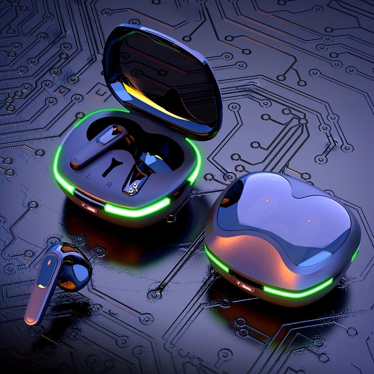 Wireless Earbuds with LED Display and Touch Control