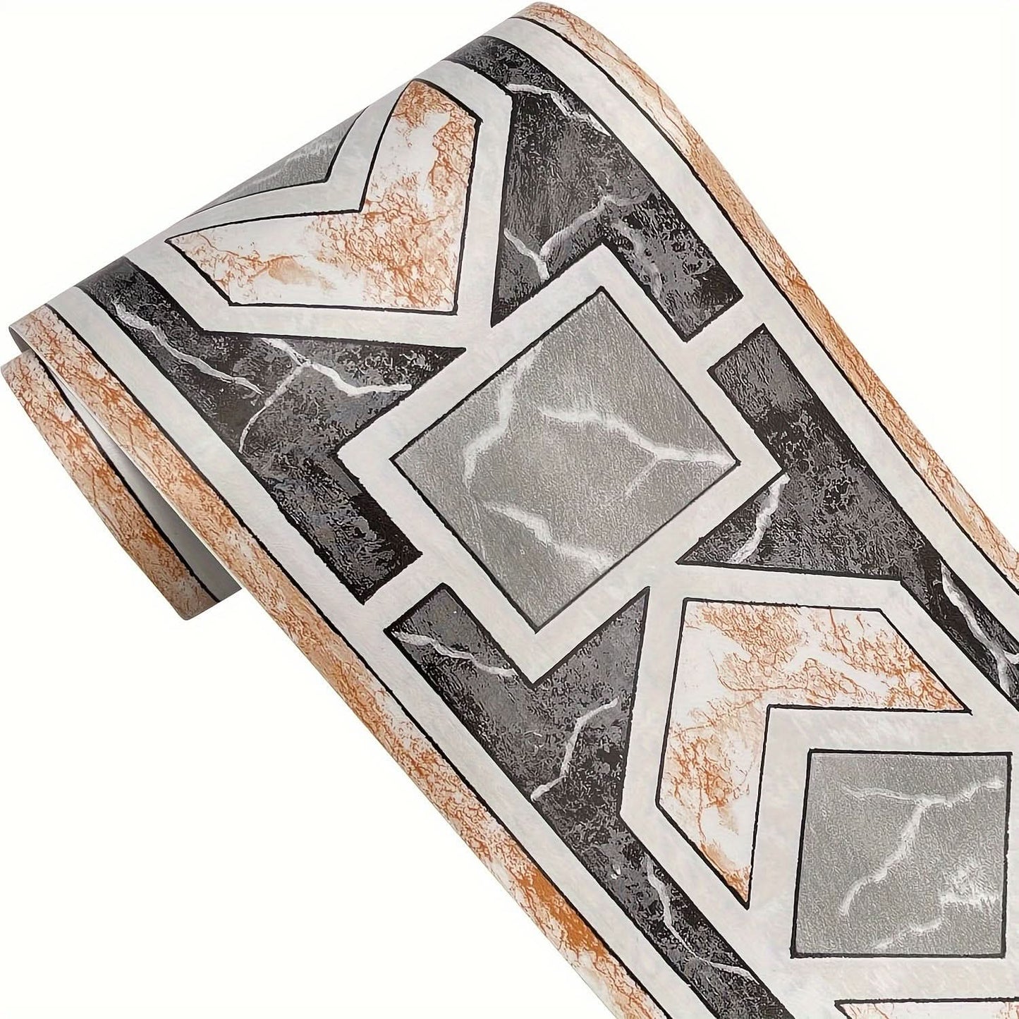 Modern Geometric Self-Adhesive Wallpaper Border - PVC Wall Edge Covering