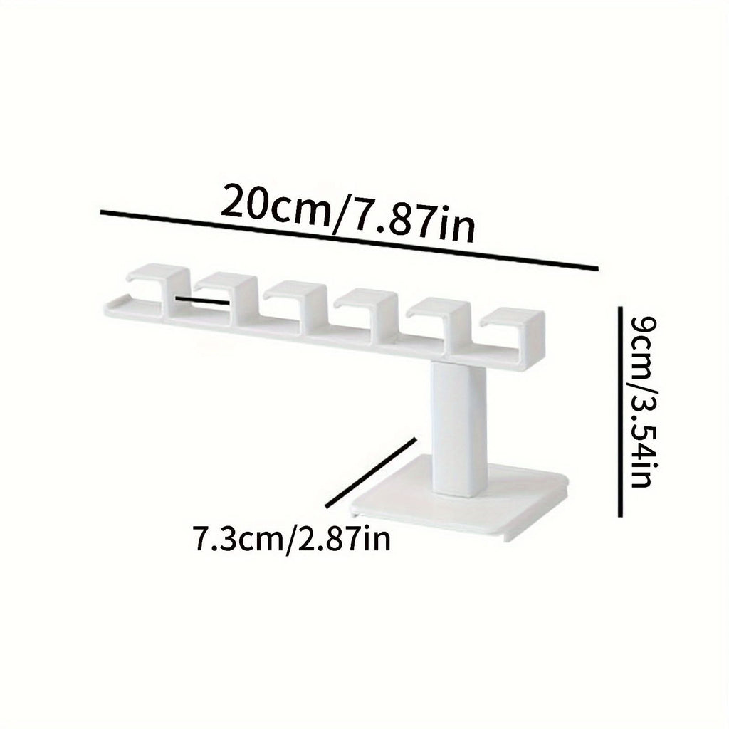 Wall-Mounted Hat Organizer Rack with 6 Hooks
