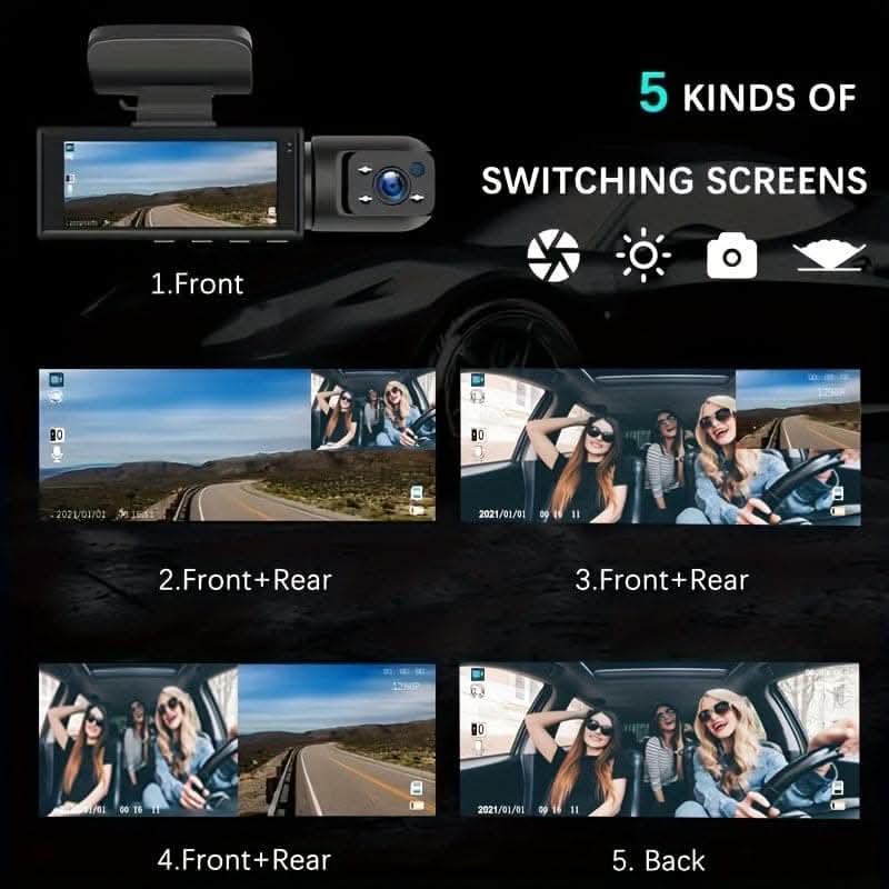 Dual Lens 1080P Dash Cam – Wide-Angle