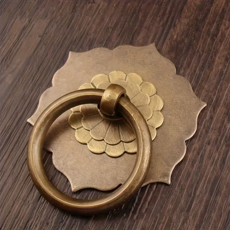 Antique Bronze Metal Floral Pull Handle Knob for Dresser Drawer & Cabinet