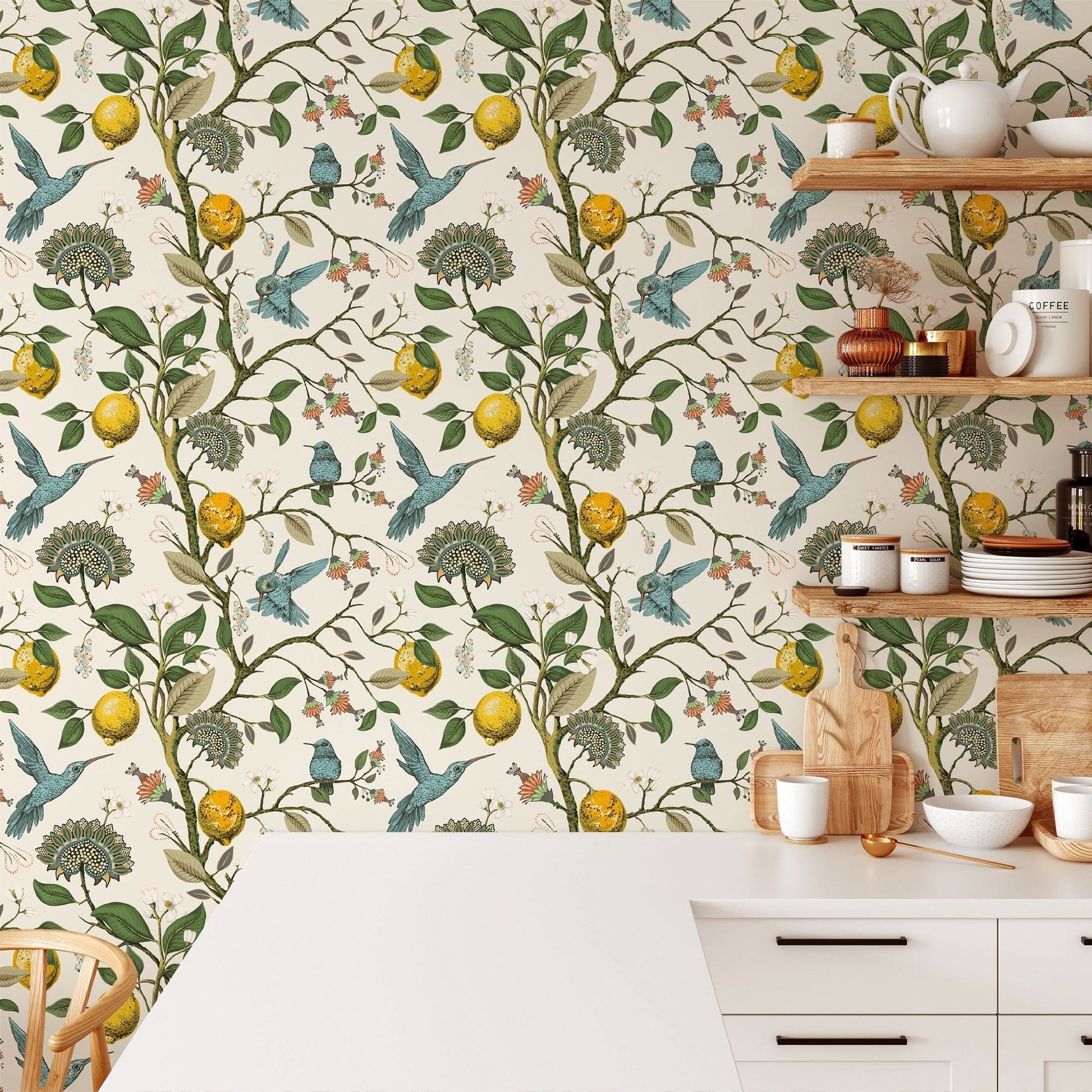 Bluebird Lemon Tree Removable Wallpaper Roll