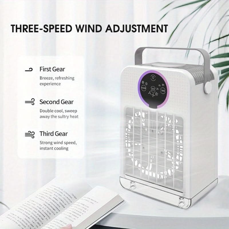 Portable USB Desk Fan with Misting Function – Mini Personal Air Cooler