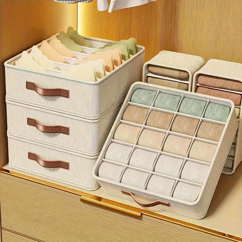 3-Pack Stacking Polyester Closet Organizer Boxes
