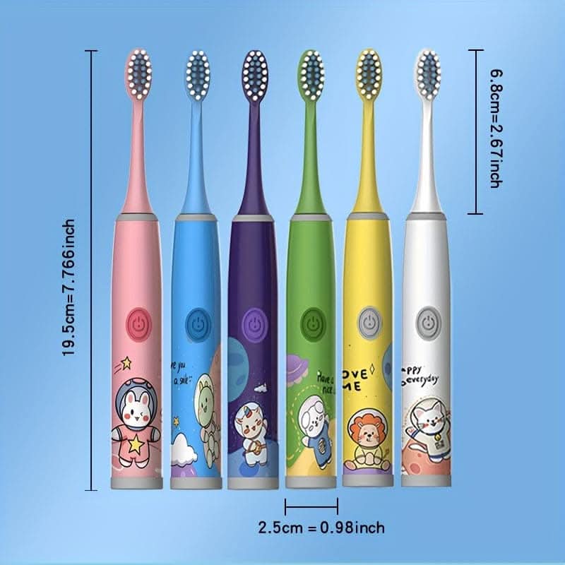 Kids Electric Toothbrush with 4 Brush Heads, Soft Bristles