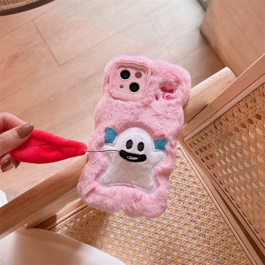 Cute Plush Pull-Out iPhone Case