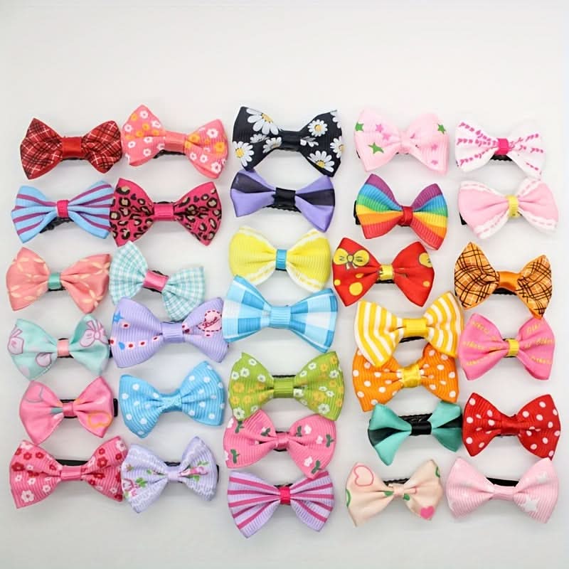 10-Pack Adorable Cartoon Dog Hair Bows