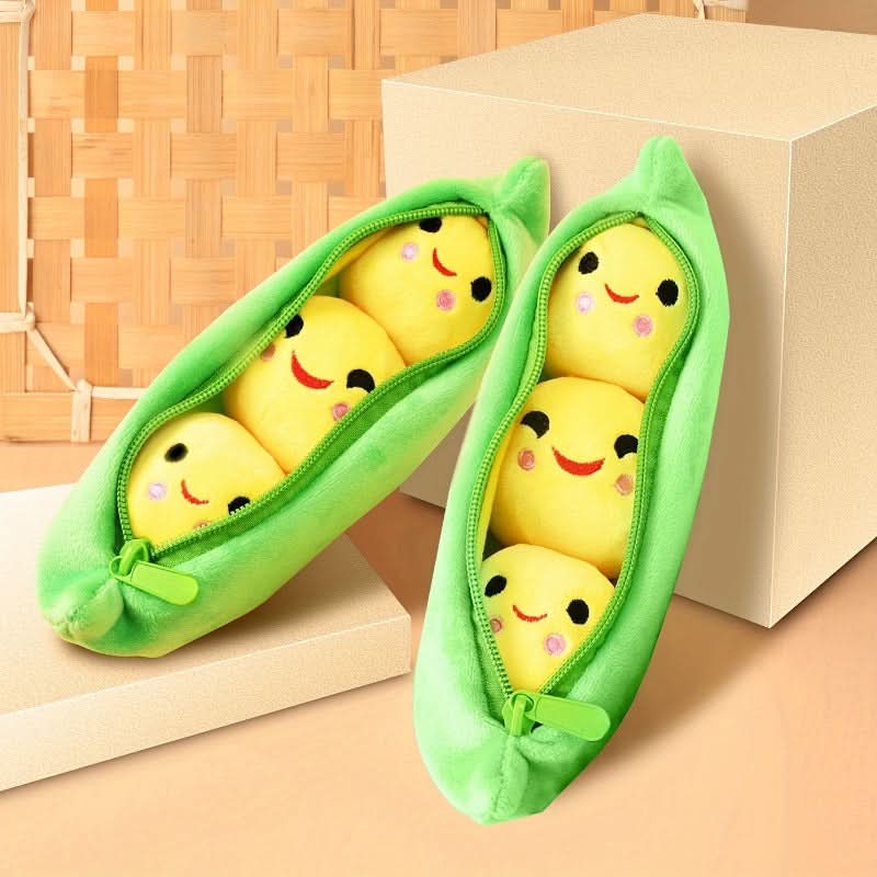 1 pc Interactive Plush Pea Dog Toy with Squeaker-Durable, Soft Fabric for Sniffing
