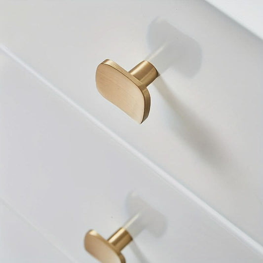 2-Pack Brushed Brass Cabinet Knobs – Modern Golden Drawer Pulls