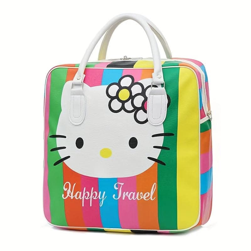 Hello Kitty Travel  Bag with Large  Kawaii Cartoon Print