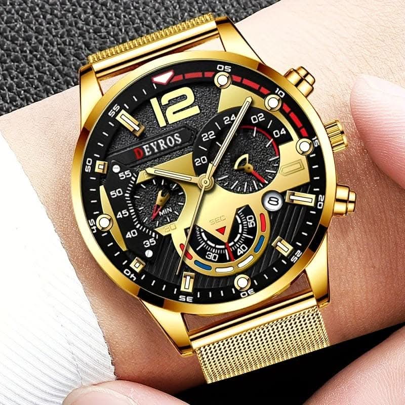 Men's Calendar Quartz Watch – Fashion Business Mesh Strap
