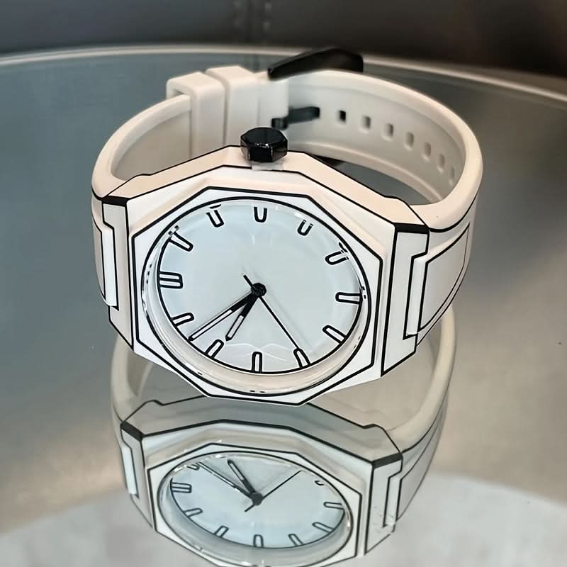 Unisex 2D Anime Comic Watch – Funky White Polygon Dial